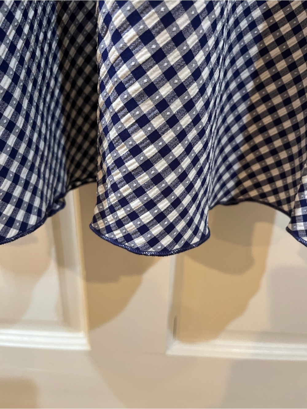 Market & Spruce Navy Gingham Maxi Dress with Cap Sleeves - Picture 7 of 8